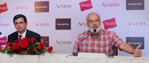 Chairman of Arvind at a Press Conference