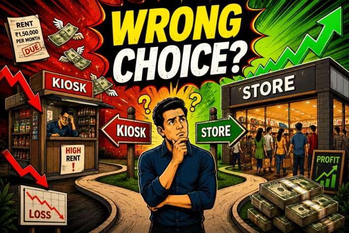 kiosk vs full store ROI